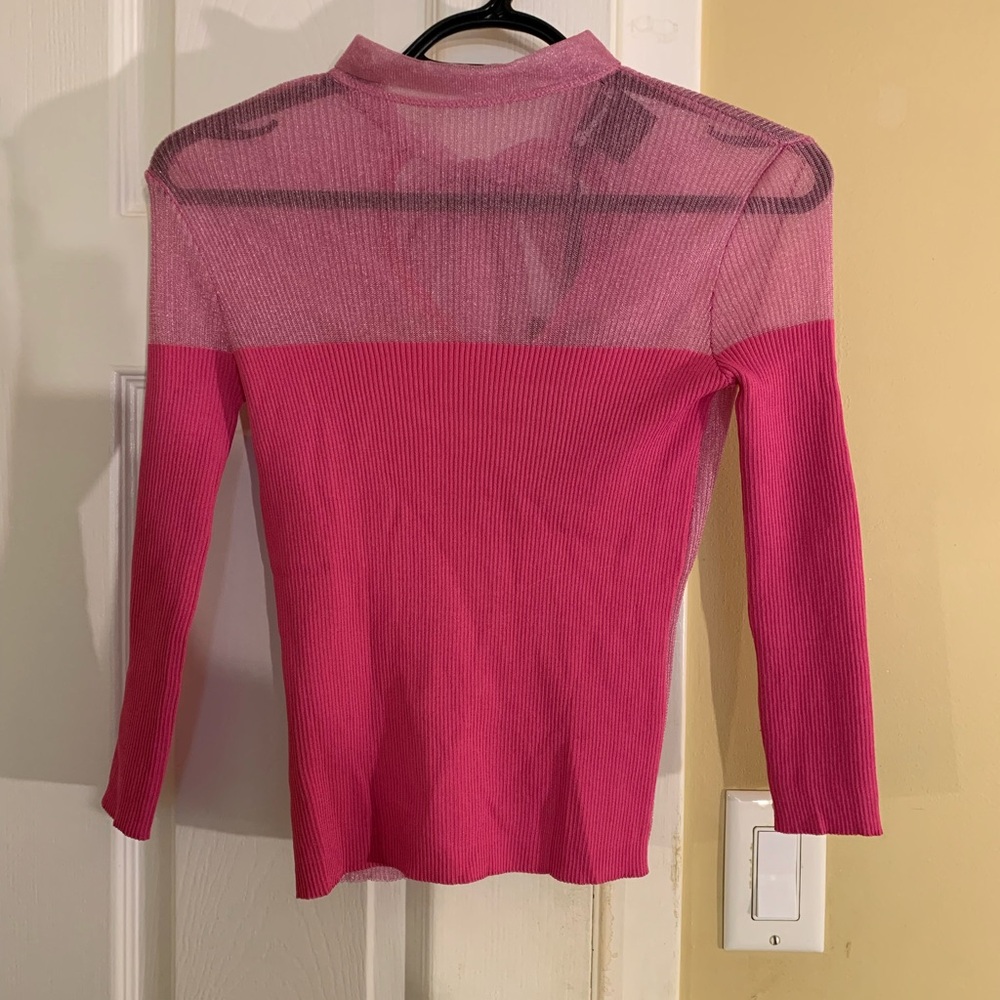 Pinko knit sheer bow tie back top